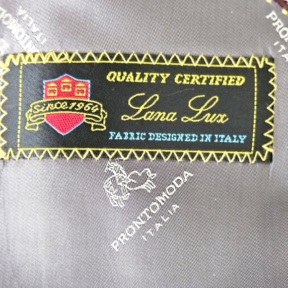 Pronto Moda Mens 52R Sport Coat/Blazer Black/White Plaid Silk/Wool/Cashm… - Picture 7 of 16